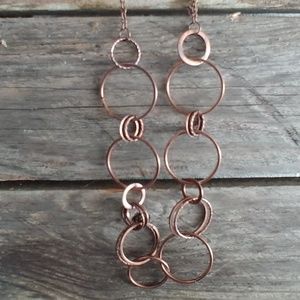 Copper rings dainty necklace